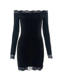 Lace Bandeau Slim Mini Dress-Outfit