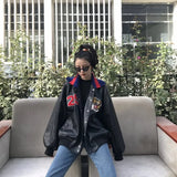 Bomber Embroidered Tiger Varsity Jacket-Outfit
