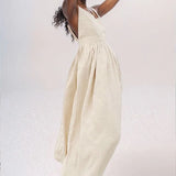 Toloer 2024 Women's Wear Elegant Back Sen Sexy V Neck High Waist Fashion Slip