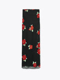 Summer Black Rose Dress Women's New Korean Sling Dress Skirt Half