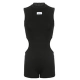 Toloer All-In-One Black Tight-Bottom Yoga Pants Wrapped Chest Bare Back Small Vest High Fanny Pack Hip Bell Bottoms-Outfit