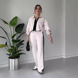 The Autumn Of 2025, The New Women's Fashion Hit The Color Of The Lazy Wind Casual Knitwear Two