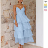 Sexy Bareback Sling Cake Folded Lavage With Fashion Evening Dress Dress Dress