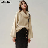 Autumn Winter oversize thick Sweater pullovers Women 2021 loose cashmere turtleneck big size Sweater Pullover for women