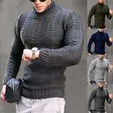 Toloer And Winter New Men's Sweater Men's Turtleneck Flower Long Sleeve Sweater Warm Head Sweater