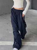 blue retro sport baggy pants with