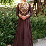 Spring New Long Dress Leisure Middle East Simple National Style Fashion