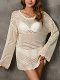 Beach Hooded Knitted Long-Sleeved Bikini Sunscreen