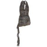 Pieces Free Post] Spice Girl Leopard Sling Dress Girl Summer Sexy Body To Pack Her Hip Short