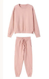 Chic Women Sweater Pullovers & Elastic Waist Harem Pants Autumn Winter Female 2 Pieces Knitted
