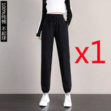Toloer Pants Korean Version Loose Thin Students Tied Everything Ins Trend Casual Pants Autumn Women's Pants-Outfit
