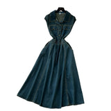 Wind Niche High-End Feeling Collar Short-Sleeved Denim Dress Women 2025 Summer Leisure Slim