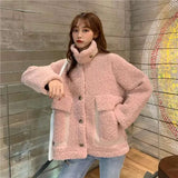 Mori Female Lamb Wool Coat Female Winter Autumn And Winter College Style Thick Wool Cashmere Coat Wool Fur Coat Stand-Up