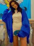 Spring Button V-neck Fashion Casual Loose Fake Pocket Cardigan