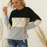 Women's T-Shirt Bottom Shirt Trend Women's Autumn And Winter New Long-Sleeved Spliced Phnom Penh Blouse-Outfit