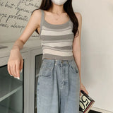 Slings Bare Umbilly Bottom Vest Women Wear Inside And Wear Short 2025 Summer Knitted Ice Silk