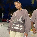 Foaming Pattern Hoodie Men Y2k New Street Popular Hip Hop Top Harajuku Retro Casual Loose Sweatshirts Unisex Oversized