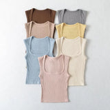 Fashion Women's Fashion Summer New Style Spice Girls' Sleeveless Jacket With Retro Square Collar Vest-Outfit