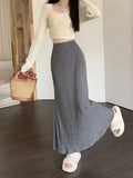 Spring Lanky Half Dress Girl French Retro Folded A Word Fishtail High Waist Design Sense Thin