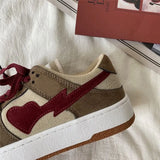 Embroidered Heart Patch Sneakers-Outfit