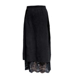 Lace Knitted Half-Body Skirt On Both Sides Of Autumn And Winter, Medium-Long, High-Waisted, Lean-Hip Skirt, One-Step Skirt.-Outfit