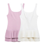 Women's Trouser Dress 2025 Spring-Less Sleeveless Folding Double-Layer Hem Repair