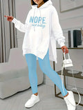 And Autumn 2025 New Letter-Print Pocket Open Fork Casual Long Sleeve Long Sleeve Trousers Casual Casual Casual