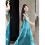Lady Fashion Temperament Dress Women 2025 Summer New Gentle Wind Cold Long Dress