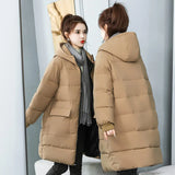 Add Fat Large Size Cotton-Padded Jacket Female 200 Fat Mm Loose Pregnant Women In The Long Down Cotton-Padded Jacket 300 Jin Coat Tide-Outfit