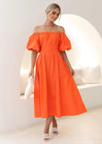 Women's Collar Dress Soaked Sleeve High-Waisted Dopamine Wearing Large Swing Dress Women's