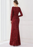 Winter Elegant Deep V Neck Long Sleeve Slit Cocktail Eevening