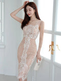 Wind To Close The Waist Thin Temperament Sling Skirt 2025 Summer Dress New Korean Version Of The Design Lace Bag Hip