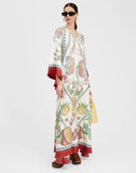Summer Printed Seven-Sleeve Collared