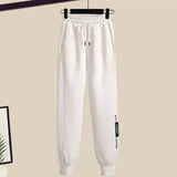 Toloer Summer Fashion Suit Female Net Red New Short Sweater Sweater With Sweatpants Casual Two Sets-Outfit