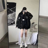 Black Retro Jacket Baseball Uniform-Outfit