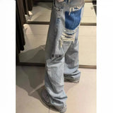 Blue Low-Rise Straight Tube Trousers Jeans Women's Small 2025 New