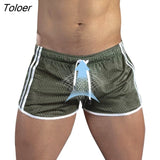 Men Shorts Fitness Bodybuilding Shorts Mens Mesh Breathable Quick Drying Fashion Casual Joggers Sportswear 1028-1-Outfit