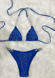 Toloer New Bikini Sexy Hot Diamond Split Women's Swimsuit Solid Color Strap Bikini