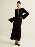 Women's Fashion Fashion Style Commuting Style V-Neck Knitted Dress For Autumn/Winter