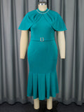Fashion Cloak Sleeve Clam Dress Elegant Wind Party Fishtail Dress Party