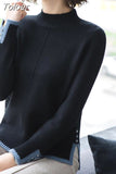Sweaters Women Casual O-neck Solid Harajuku Basic Long Sleeve Pullovers Elegant High Street Sweater Tops Clothes New 1028-1-Outfit