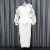 Party Party Wind Pink Dress Fashion Perspective Sleeve High Waist Dress