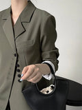 Women Green Irregular Button Elegant Blazer New Lapel Long Sleeve Loose Fit Jacket Fashion Spring Autumn 2023