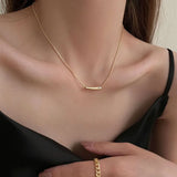 Square Shell Necklace-Outfit