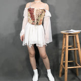And Winter New Women's Style French Retro Oil Style Sling Vest Fish Bone Shaping Body With