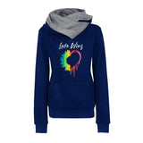 Winter Print Hoodies Women 2021 Fashion Pocket Long Sleeve Fleece Warm Pullovers Tops Female Plus Size Casual