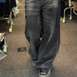 Vintage Black Wash Baggy Boyfriend Jeans-Outfit
