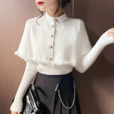 Sweater Jacket Women's Long Sleeve Shawl Two-Piece Set Of 2023 Autumn And Winter New Foreign Style Hit Bottom Soft Waxy Sweater-Outfit