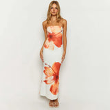 Toloer Women's Summer New Print Sexy Wipe Bosom Collect Money Pack Hip Dress Children Fashion Advanced Sense-Outfit