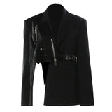 New Locomotive Feeling Neutral Handsome Irregular Suit Jacket Top Female